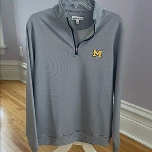 Men’s Peter Miller, University of Michigan Navy & White 1/4 Zip - never worn!